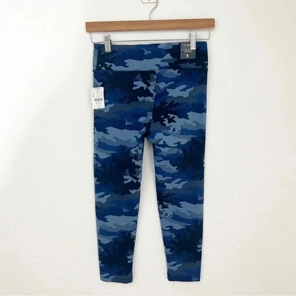 NWT J.Crew Factory Blue Camo Cropped Leggings, Size Small - Picture 4 of 9